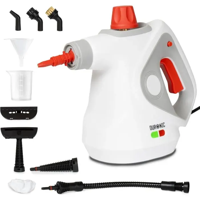 Duronic SC32 WE Nettoyeur vapeur à main 1050W Nettoyeur portable multifonction avec réservoir de 350 ml Nettoyage à la vapeur pour t
