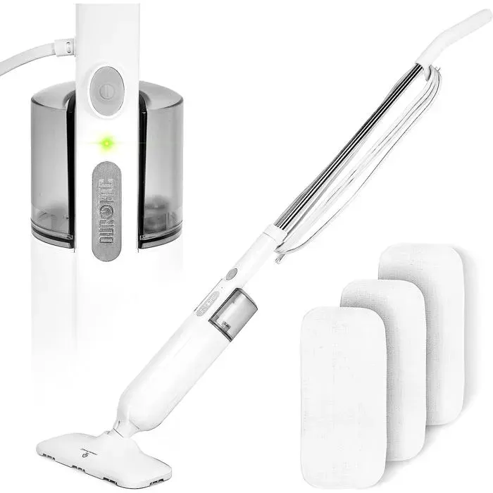 Duronic STM11 Balai Nettoyeur Vapeur de 1100W Capacité de Réservoir de 350 ml Température Maximale de 120°C Nettoyage des