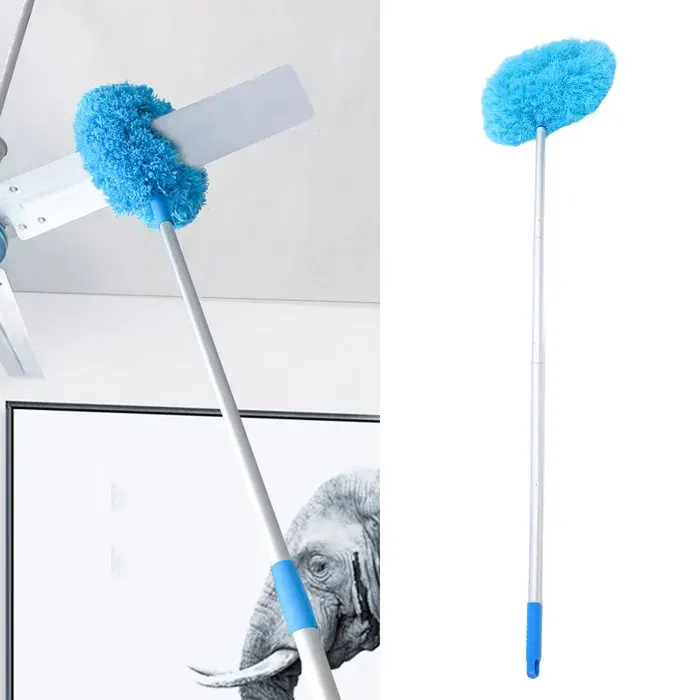 Duster plafond – Nosheir – Tête ronde 360° – 140 cm bleu – pour ventilateur et hautes surfaces
