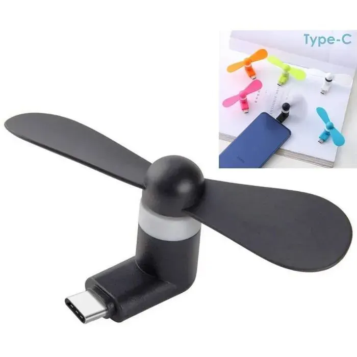 E.F.Connection Mini Ventilateur USB Type-C Portable Universel Samsung S8S8 PlusS9S9 Plus A3-A5-A7 (2017) Huawei P10 P10 P252