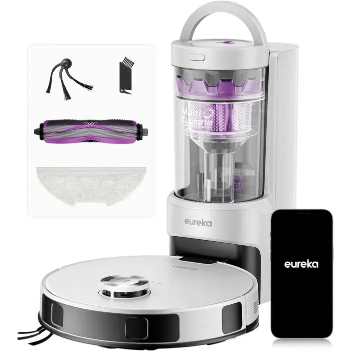 E20 Evo Plus Robot Aspirateur Laveur Avec Station Sans Sac Aspiration 10000 Pa Aspirateur Robot AutovidangeAnti Enchevêtrement Pou