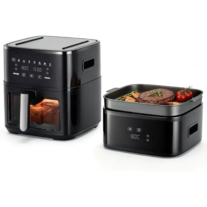 Easy Fry & Grill Friteuse À Air Chaud Technologie 2 En 1 (Air Fryer Et Grill) Écran Numérique 8 Litres 8 Programmes De Cuisson
