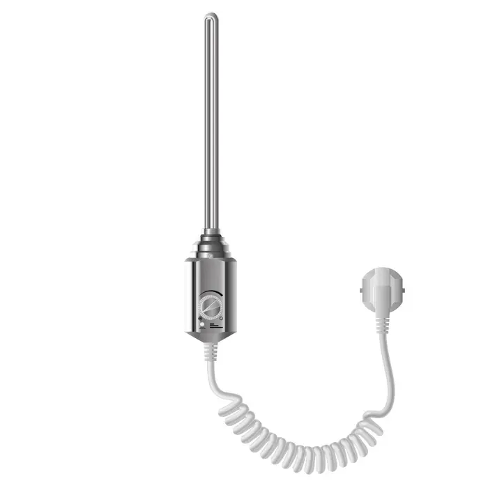 ECD Germany Élément Chauffant Électrique 1200W - Chrome - 1/2 - avec Thermostat Régulateur de Température - Revêtement Cuivre