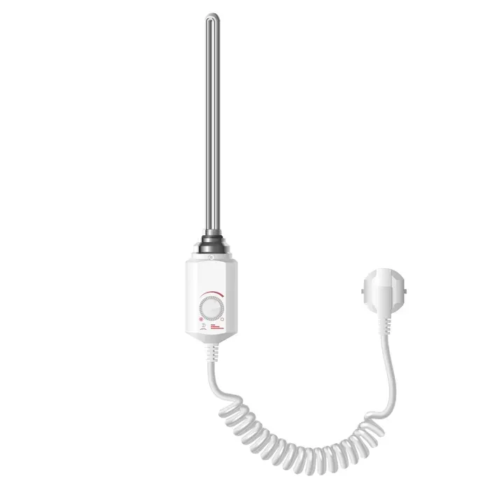 ECD Germany Élément Chauffant Électrique 900W Blanc 1/2 avec Thermostat Régulateur de Température - Revêtement Cuivre - Résistance