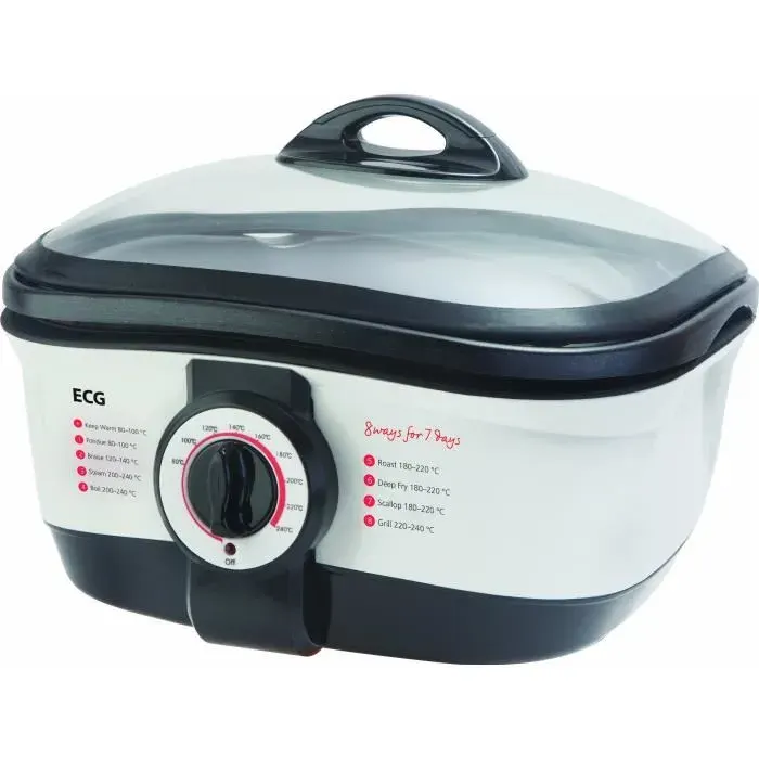 ECG MH 158 1500W 8 fonctions: fondue braise vapeur ébullition rôtissoire friture coquille Saint-Jacques grill Casserole de