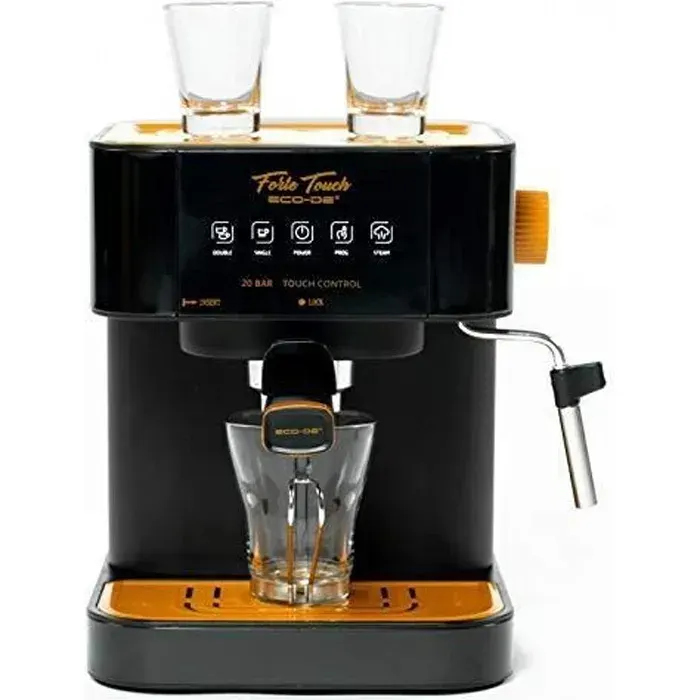 ECODE Cafetière Espresso Forte Touch 20 bars écran tactile structure en acier inoxydable embout en mousse 16L 1050W
