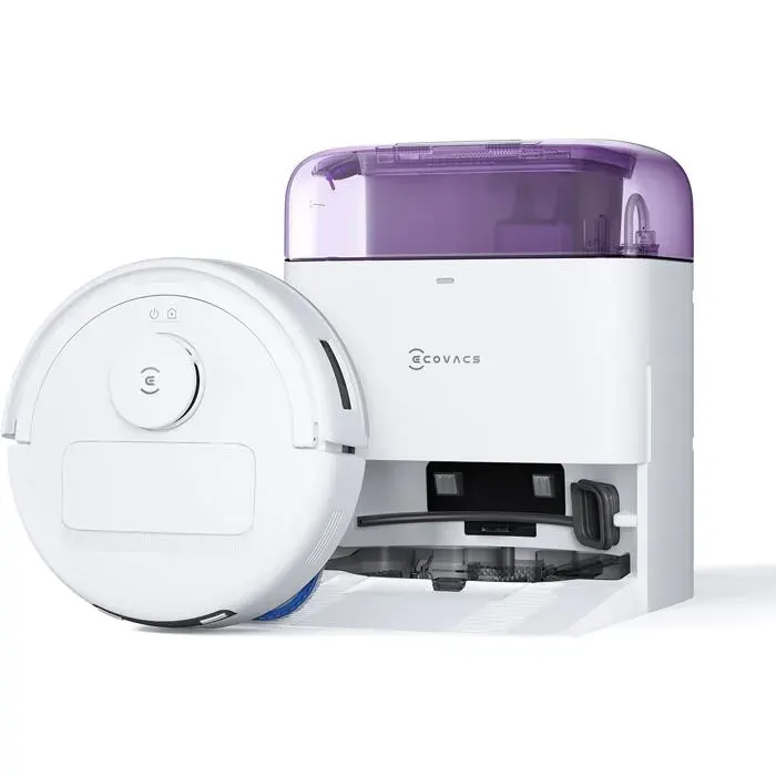ECOVACS DEEBOT Mini Robot Aspirateur Laveur Aspiration 8 000 Pa ZeroTangle 2.0 TrueMapping 2.0 Violet