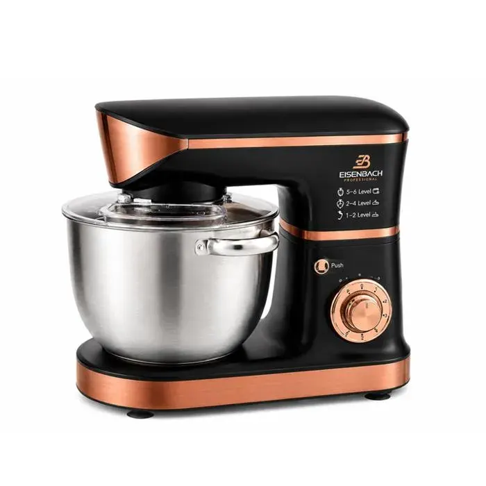 Eisenbach Robot Pâtissier 9 L 2500 W Bol Inox Pétrissage Fouet Mélange Noir