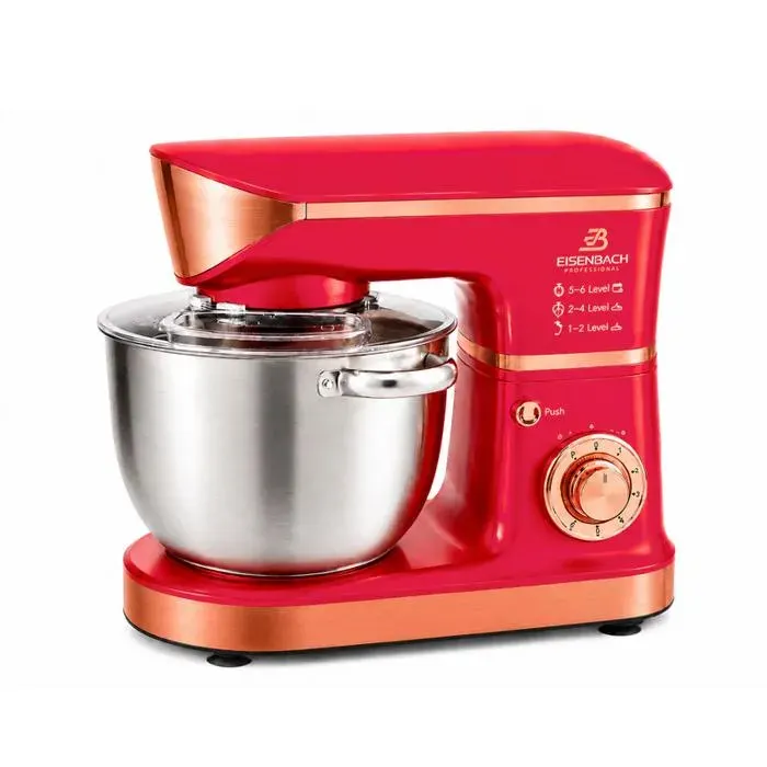 Eisenbach Robot Pâtissier 9 L 2500 W Bol Inox Pétrissage Fouet Mélange Rouge