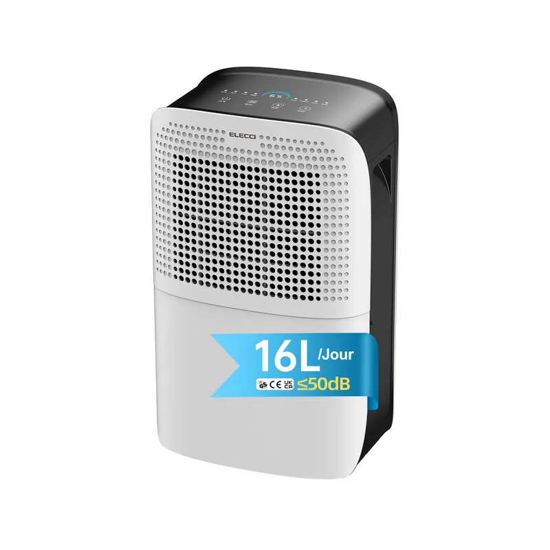 ELECCI Déshumidificateur 16L/j Home Appliance - 4 Modes, Évacuation Continue, Minuterie 24h pour Pièces jusqu'à 32 m² avec Givrage Automatique