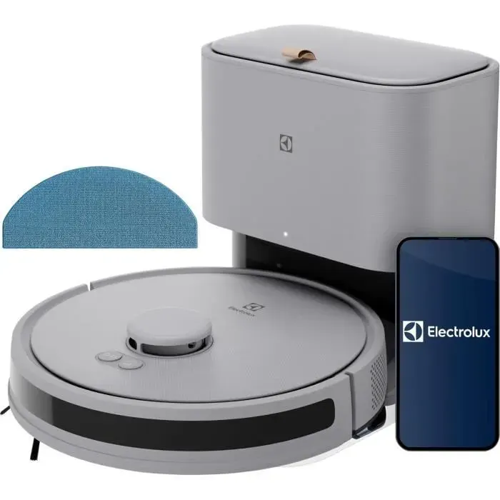 Electrolux Aspirateur Robot avec Navigation LidarAspiration Puissante 4000Pa et Lavage 2-en-1Vidage Automatique de la Poussière