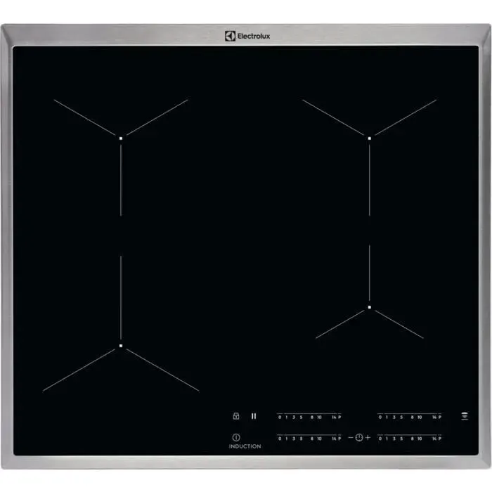 Electrolux EIT60443X Intégré Plaque avec zone à induction Verre Noir 2500 W 145 cm