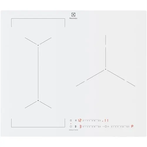 Electrolux EIV63342CW - Table de cuisson à induction - 3 plaques de cuisson - Niche - largeur : 56 cm - profondeur : 49 cm - sans cadre - blanc