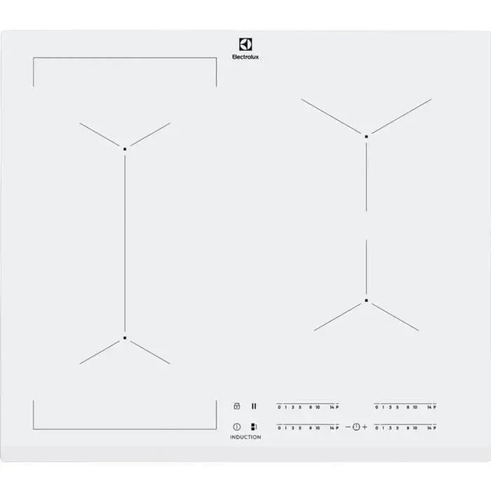 Electrolux EIV63440BW Intégré Plaque avec zone à induction Verre Blanc 2500 W 145 cm
