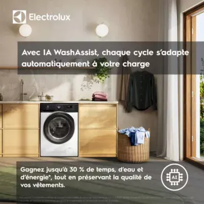 Electrolux - Lave Linge Hublot Ew6ee1041ab - 10,5 Kg - 1400 Tr/Min - Classe A - Moteur Induction — vue 5