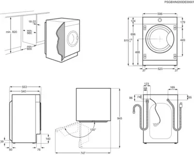 Electrolux - Lave Linge Hublot Ew8f3814bi - 8 Kg - 1400 Tr/Min - Classe A - Moteur Induction — vue 6