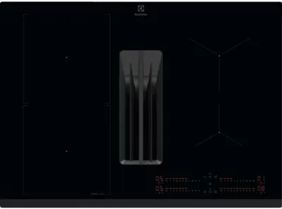 Electrolux - Plaque Induction Aspirante Kcc73443 - Hotte Intégrée Et Zone Bridge — coloris Noir