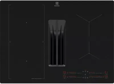 Electrolux - Plaque Induction Aspirante Kcc73443cz Saphirmatt® - Hotte Intégrée Et Résistante Aux Rayures