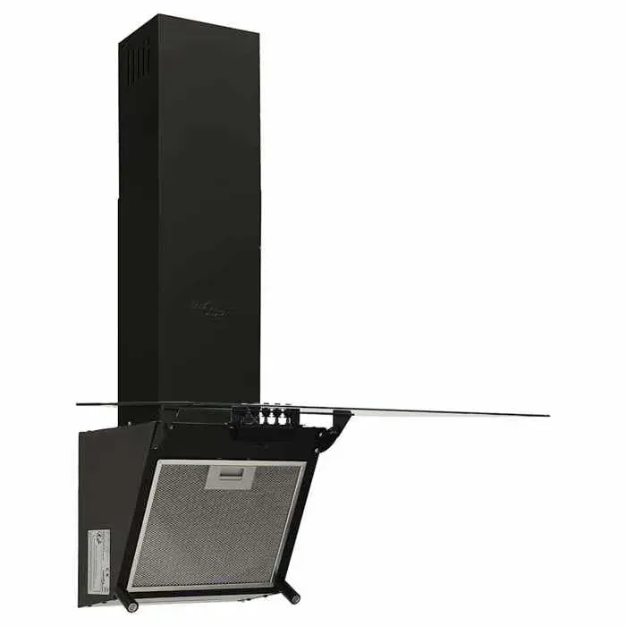 Elégance-Chic Hotte murale - 60 cm - Acier et verre trempé - Noir - 60 x 33 x (635-935) cm - Montage Simplifié - Résistant_00144