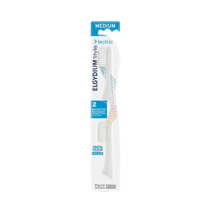 Elgydium Style Electric Recharges pour Brosse à Dents Électrique Medium
