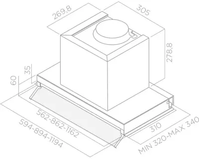 Elica - Hotte Encastrable Boxin Lx/Ix/A/120 — vue 6