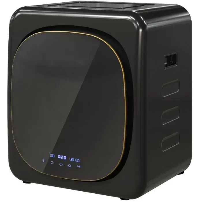 ELVORIN Sèche-linge mini 4 kg 6 programmes écran tactile LED 60 C 800 W évacuation pose libre ou murale noir