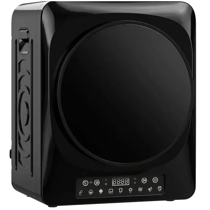 ELVORIN sèche-linge mini compact à évacuation 1000 W 49 x 43 x 61 cm 5 kg noir ECO timer capteur dhumidité