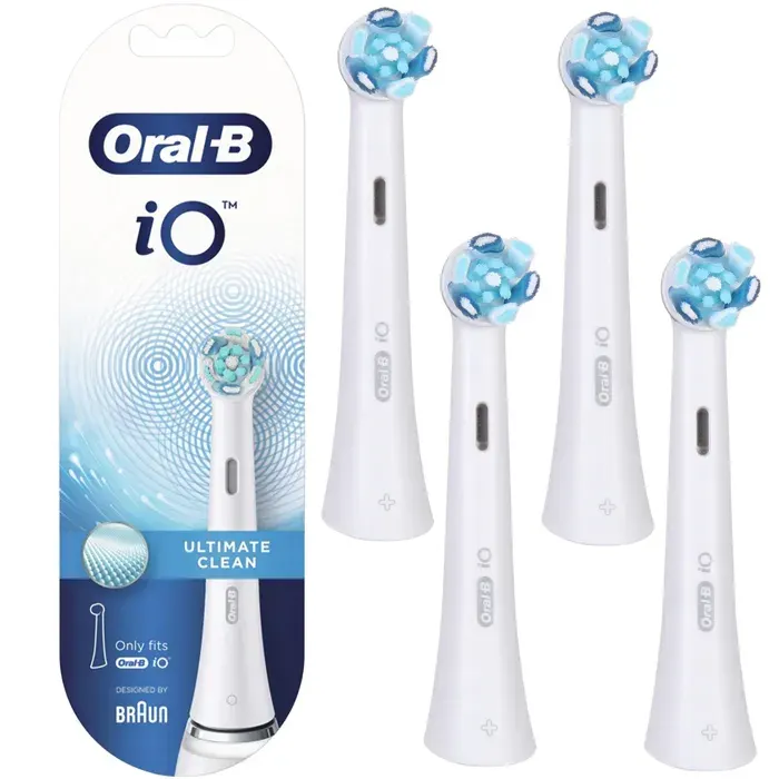 Embout de rechange - ORAL-B - iO Ultimate Clean - Élimine 100% plaque - Compatible iO - Blanc (pack de 4)