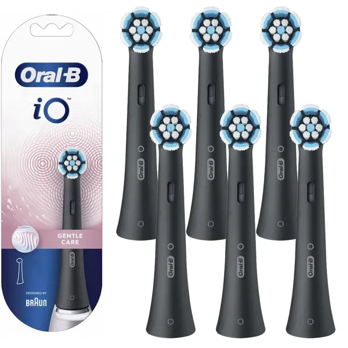 Embouts pour brosses à dents électriques - ORAL-B - Gentle Care - 6x - Noir - Compatible iO — coloris Noire