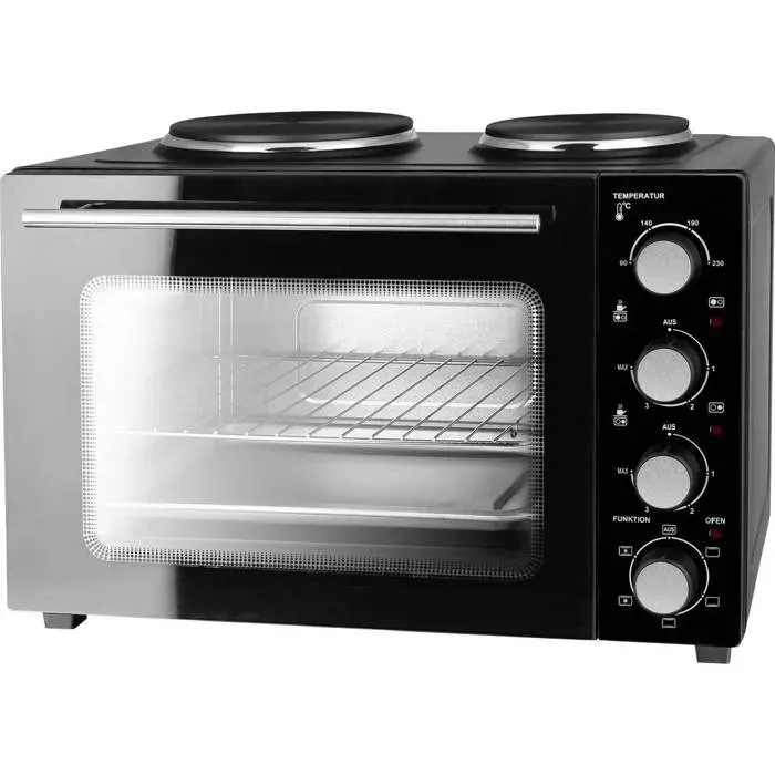 EMERIO MO-125236.4 Mini-four fonction chaleur tournante plaques de cuisson incluses fonction grill avec fonction cui