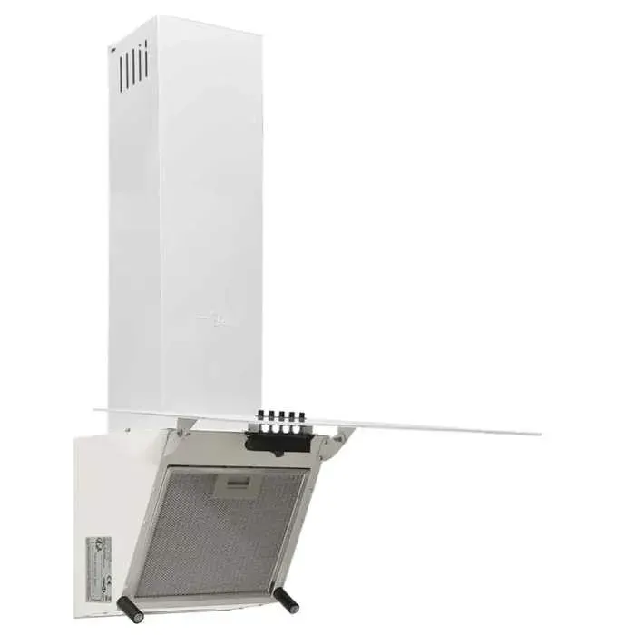 EN SOLDE*Meuble de cuisine -Hotte murale - MONNA - HOTTE ASPIRANTE - 60 cm Acier et verre trempé Blanc@795729