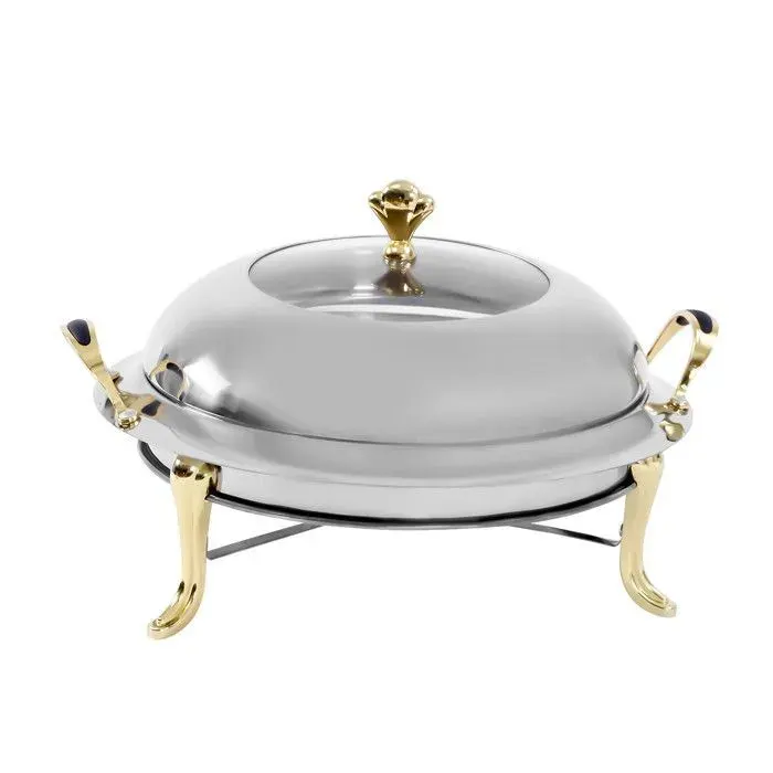 Ensemble Chafing Dish pour Restauration - Chauffage de Buffet avec Réservoir Chauffant 3 Litres
