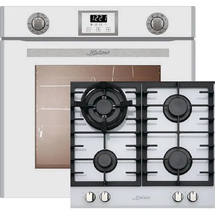 Ensemble de cuisine - Kaiser - EG 6374 - Four électrique - Plaque de cuisson à gaz - Autonettoyage