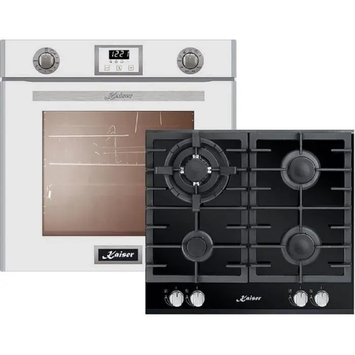 Ensemble de cuisine - Kaiser - EG 6374 - Four électrique - Table de cuisson à gaz - Blanc
