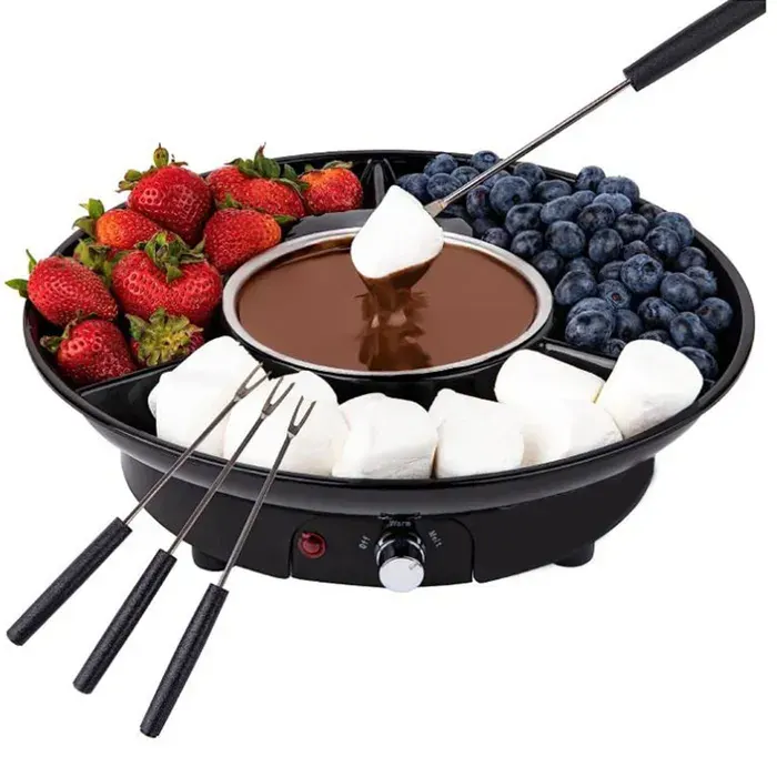 Ensemble de fondue électrique multifonction fondue au chocolat pâtisserie - Gossfen - maison fondant à fromage fonction maintien a