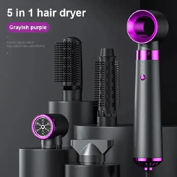 Ensemble de sèche-cheveux électrique multifonctionnel à air chaud lisseur bigoudi sèche-cheveux coiffage 5 en 1[S9]