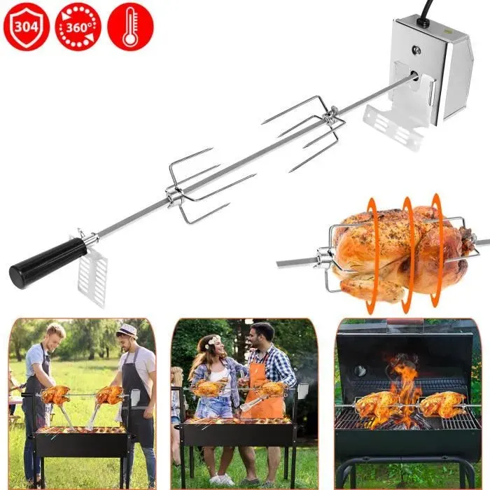 Ensemble universel de kebab 117 cm Kebab grill moteur en acier inoxydable - YRHOME