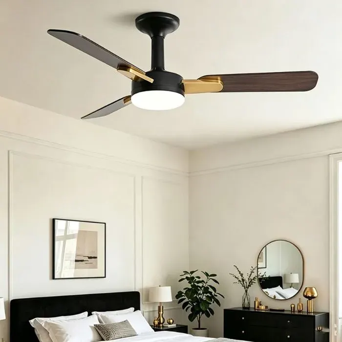 entilateur de Plafond LED 106 cm avec Télécommande Éclairage à Intensité Variable 6 Vitesses Fonction Minuterie Ventilateur