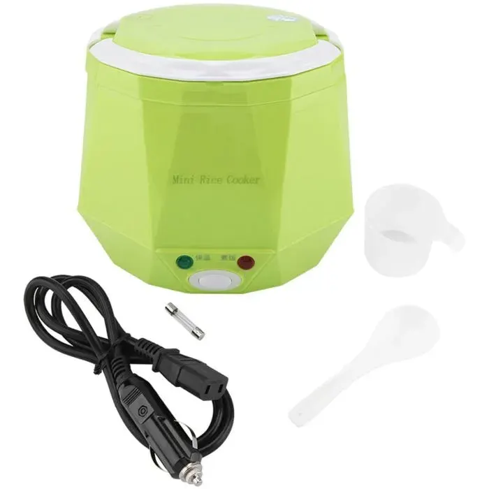 Eosnow Cuiseur à riz électrique multifonctionnel Portable 12V 100W 1.3 L cuiseur à vapeur pour voiture vert