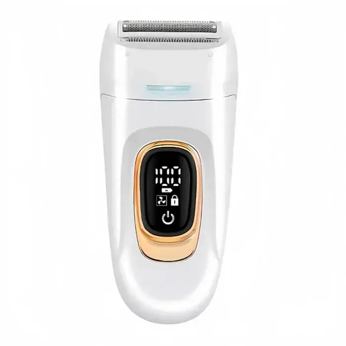 Épilateur 2 en 1 Femme Rechargeable USB Rasoir Humide/Sec avec Écran LED Autonomie 60 min IPX7 – Blanc