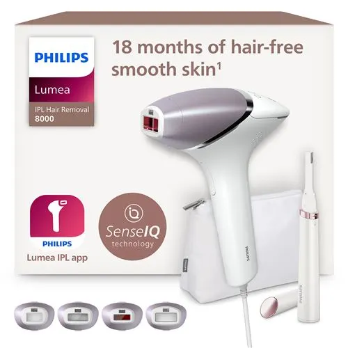 Epilateur à lumière pulsée avec SenseIQ Philips Lumea BRI949/00 Series 8000 Blanc et Rose