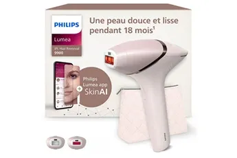Epilateur à lumière pulsée sans-fil Philips Lumea série 9900, BRI950/02 Blanc et Rose — vue 2