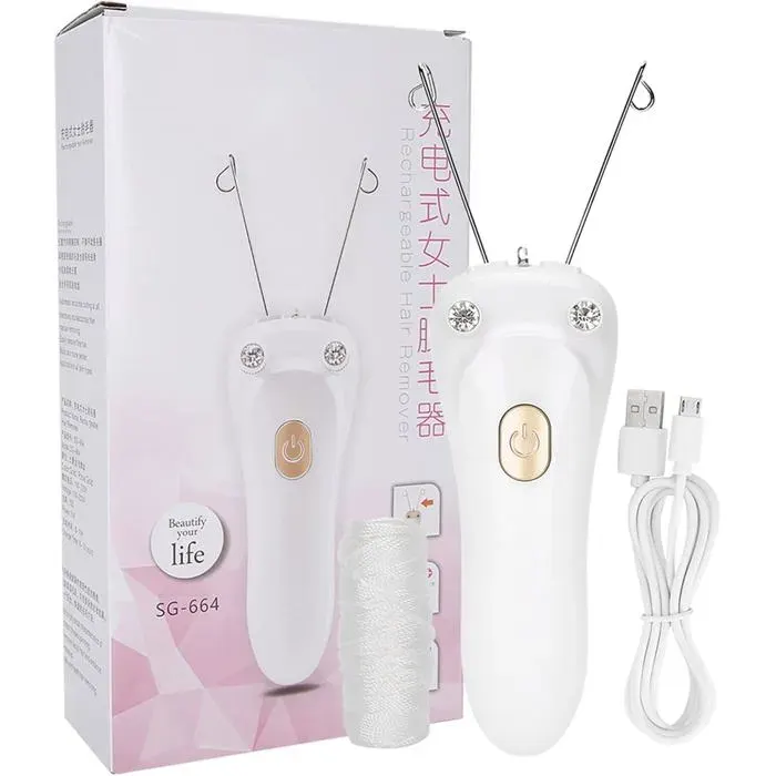Épilateur de Cheveux Filetage Physique Électriques USB Visage Fil Coton Enfileur Rechargeable Beauté Rasoir Enlever Threading