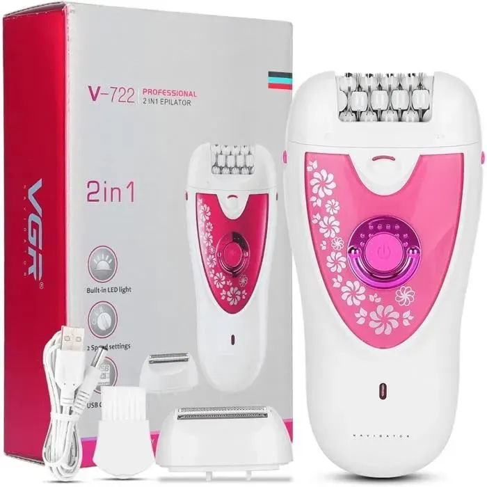 Épilateur De Corps Rasoir Et Tondeuse Électriques Pour Femmes Machine DÉpilation Féminine Portable Indolore Pour Les Jamb[J1455]