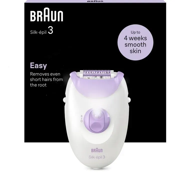 Épilateur électrique - BRAUN - SE3-031 - 2 modes - Blanc / Rose