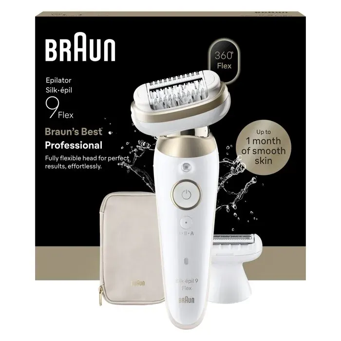 Épilateur électrique - BRAUN - SES9-030 3D - 2 modes - 50 min - Étanche - Blanc / Or