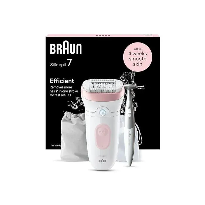 Épilateur électrique - BRAUN - Silk-épil 7 7-210 - Sans fil - Étanche - Tondeuse maillot et tête