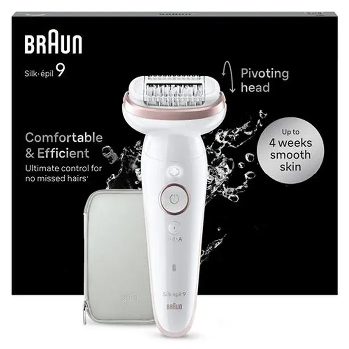 Epilateur électrique Braun Silk épil 9 SES 9 000 Blanc et Rose