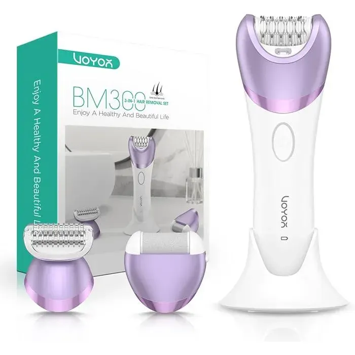 Épilateur Électrique Femme Epilation avec Tête De Rasage Et Tondeuse pour l épilation du Corps Rechargeable et EPILATEUR ELECTRIQUE