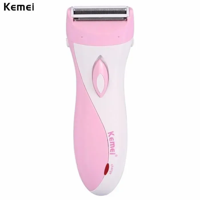 Epilateur électrique - KEMEI - Rechargeable - Rasoir pour femmes - Corps et visage - Rose